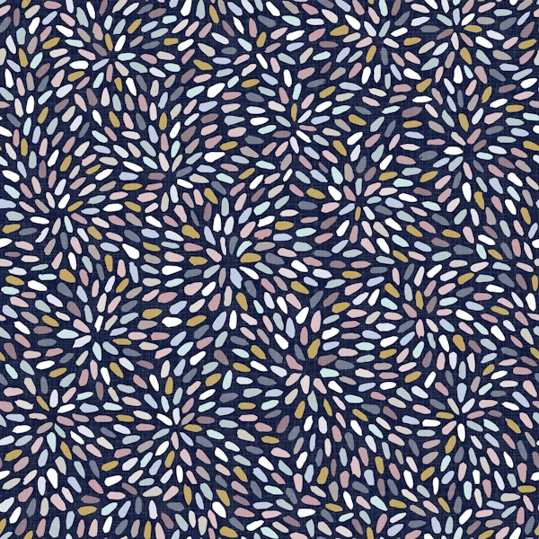 Hand Drawn Organic Shapes Indigo WP