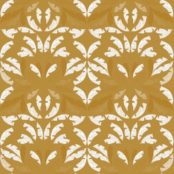 Decorative Tropical Leaves Gold WP