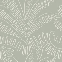 Line Art Palm Leaves Sage Grey WP tapete