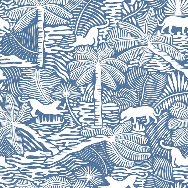 Exotic Jungle on Calming Blue WP