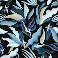 Tropical Plants and Leaves Moody Blue WP wallpaper