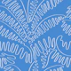 Line Art Palm Leaves Azure Blue WP