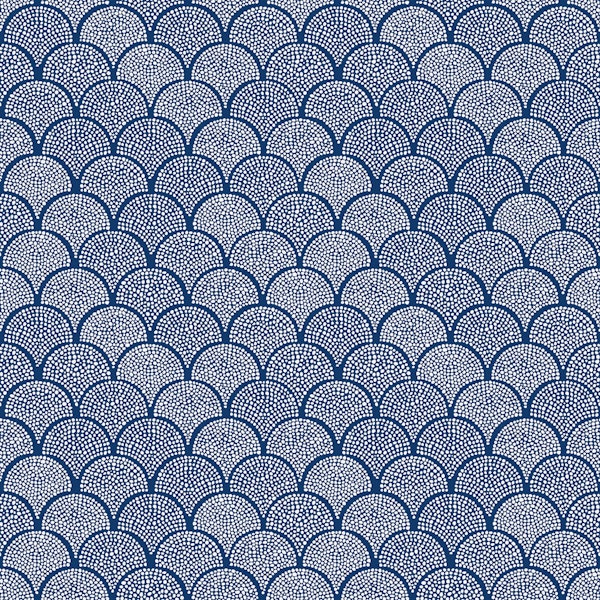 Japanese Hand Drawn Scallop Texture Blue WP