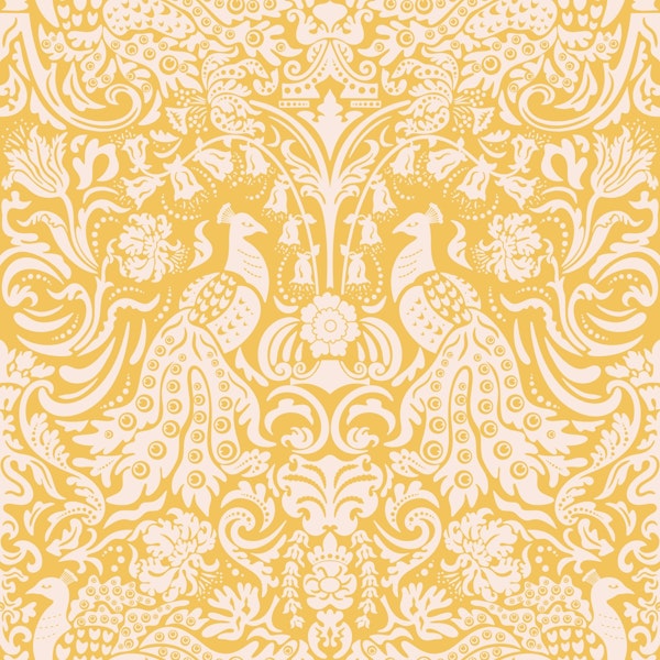 Peacock Damask in Beeswax