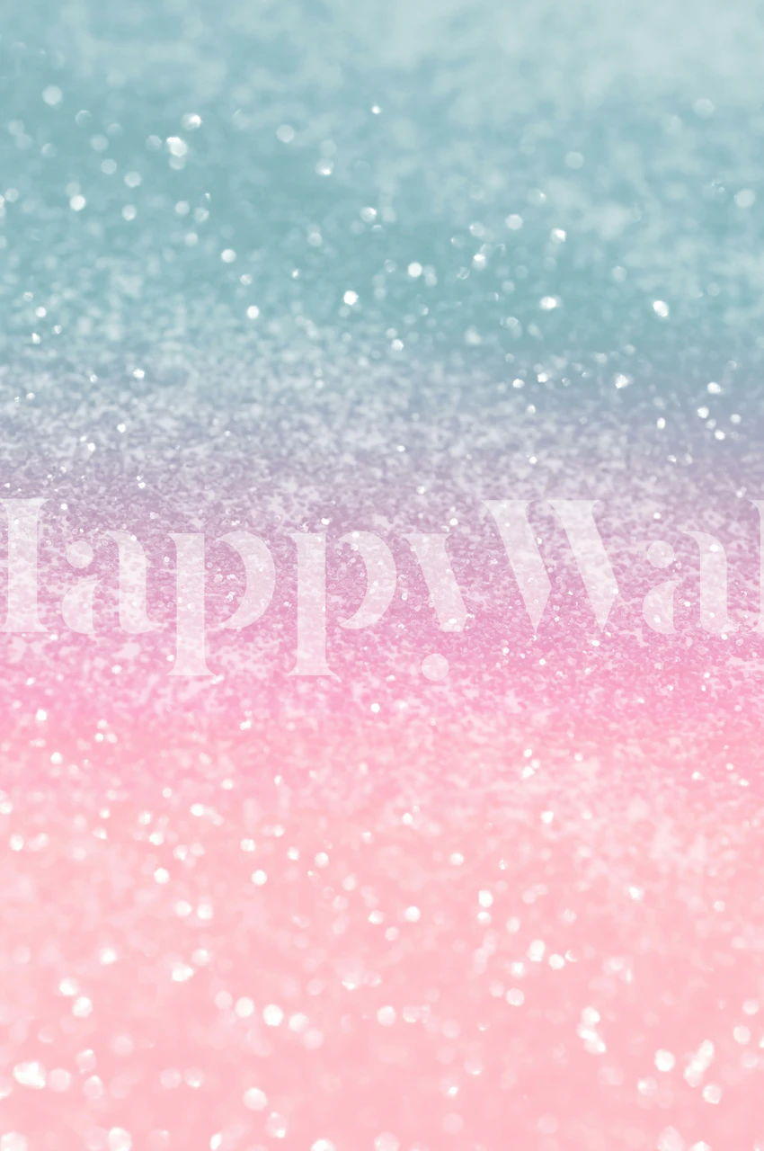 Pink blue ombre glitter wallpaper in soft pastel colors