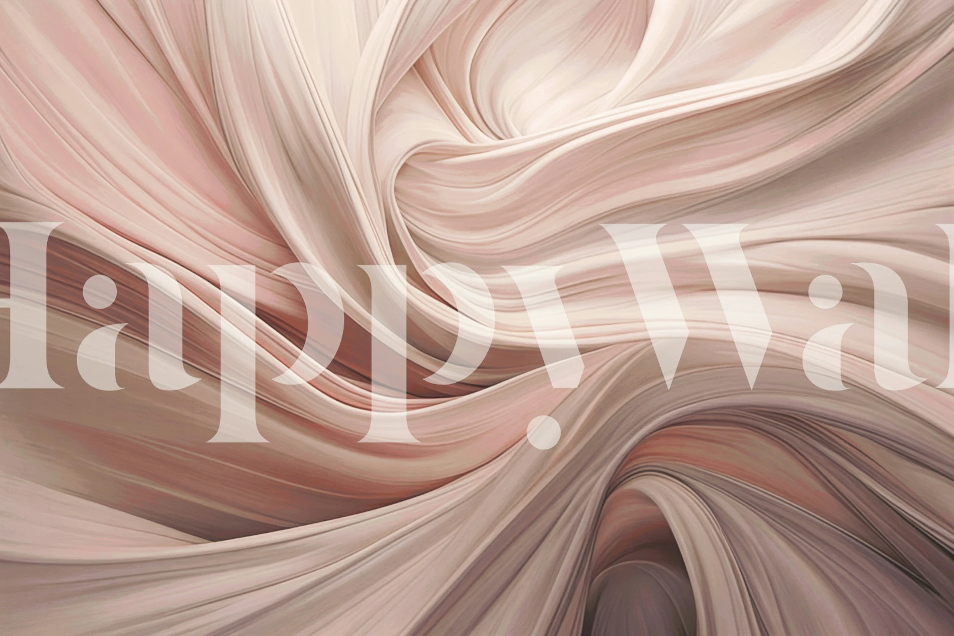 Soft Abstract Peach Flow tapet i et rum