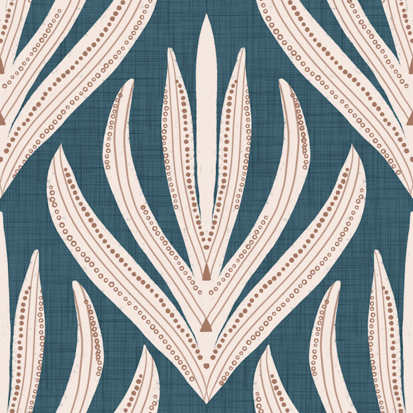 Retro Folk Leaf - Mid Century Modern Botanica