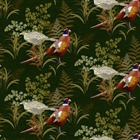 Country Pheasant - Khaki Green papel de parede