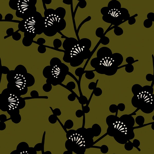 Modern Cherry Blossom - Yellow Olive