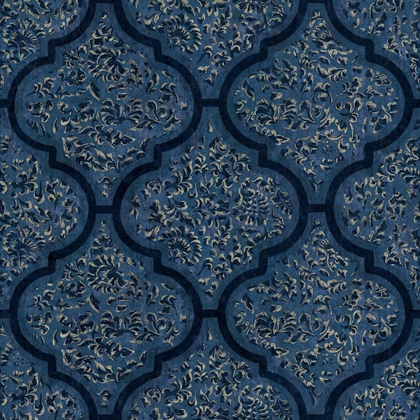 Ornamental Moroccan Tile - French Navy Blue