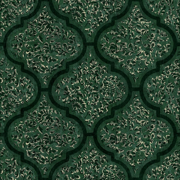 Ornamental Moroccan Tile - Deep Green