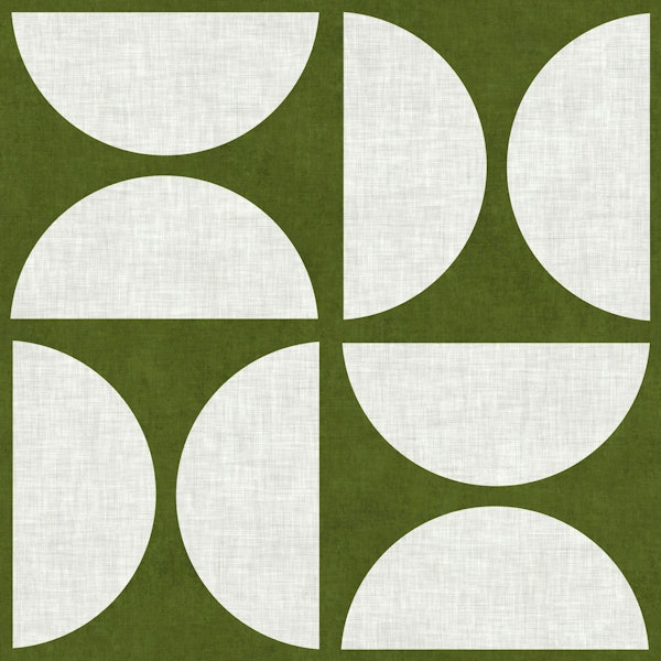 Mid-Century Modern Geometric - Moss Green