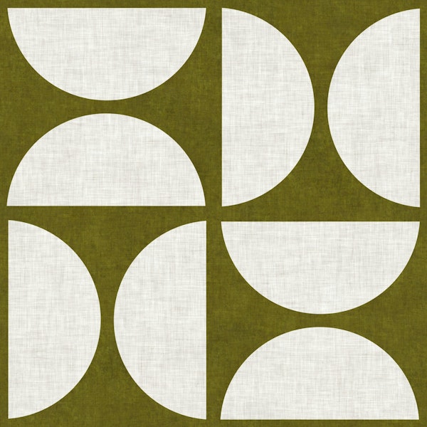 Mid-Century Modern Geometric - Olive Green