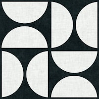 Mid-Century Modern Geometric - Black tapete