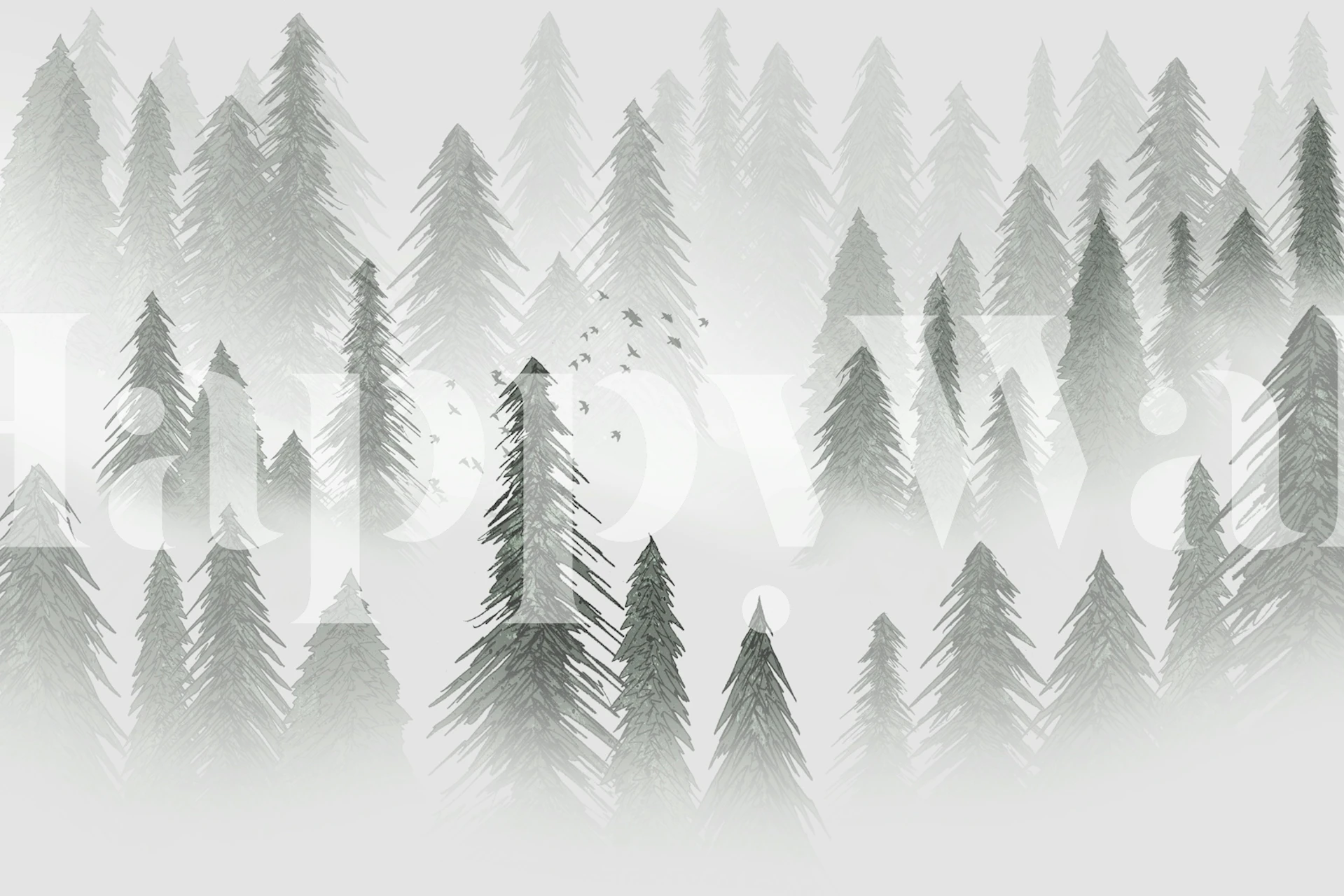 Misty tree wallpaper for a calming effect