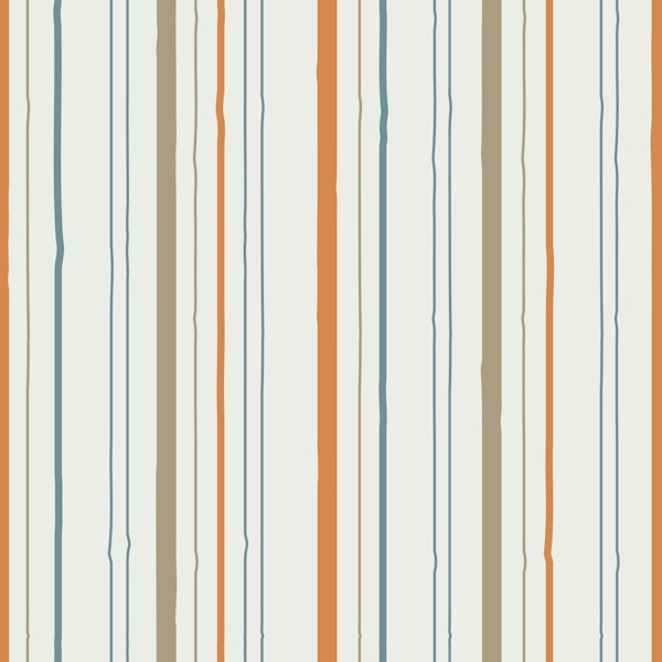 Retro wiggly stripes cream orange