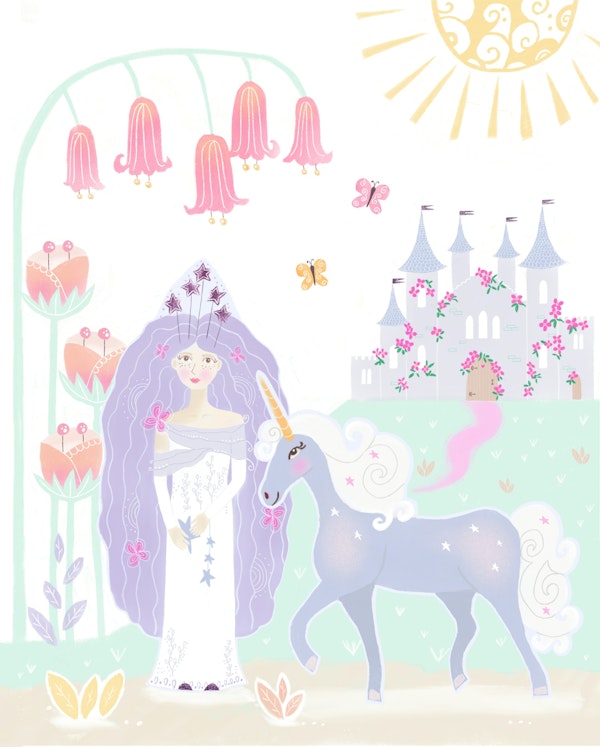 Princess Lia & Cherry the Unicorn Mural