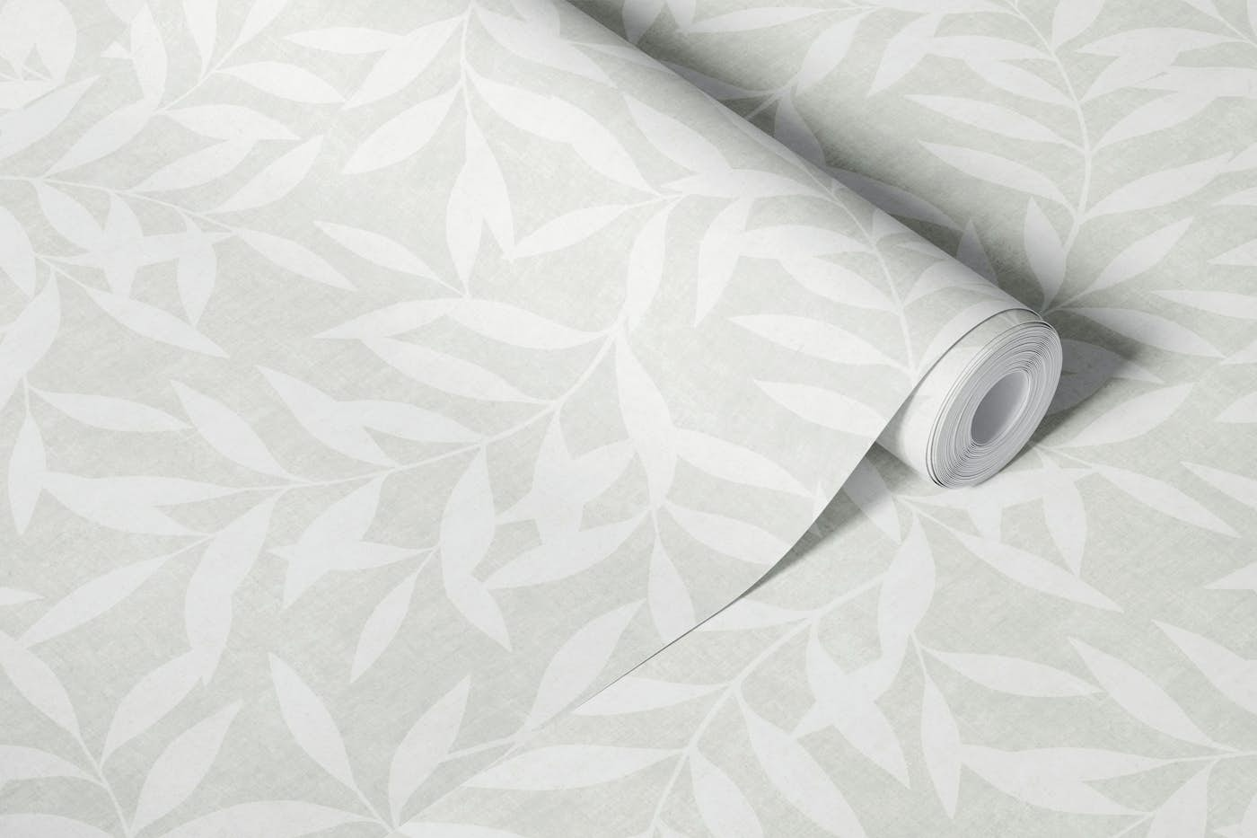 Leaf Wallpaper - Soft Grey wallpaper roll