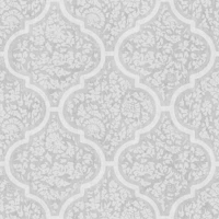 Ornamental Moroccan Tile - Soft Grey wallpaper