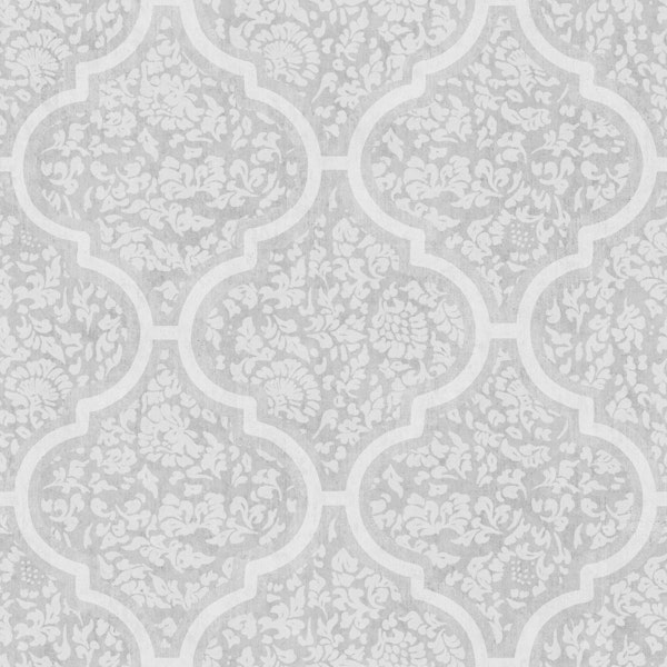 Ornamental Moroccan Tile - Soft Grey
