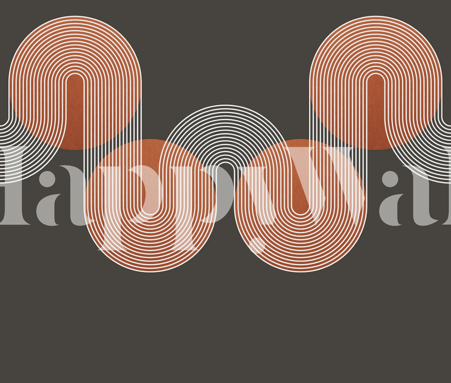 Copper Curvy Bauhaus Luxury tapet i ett rum