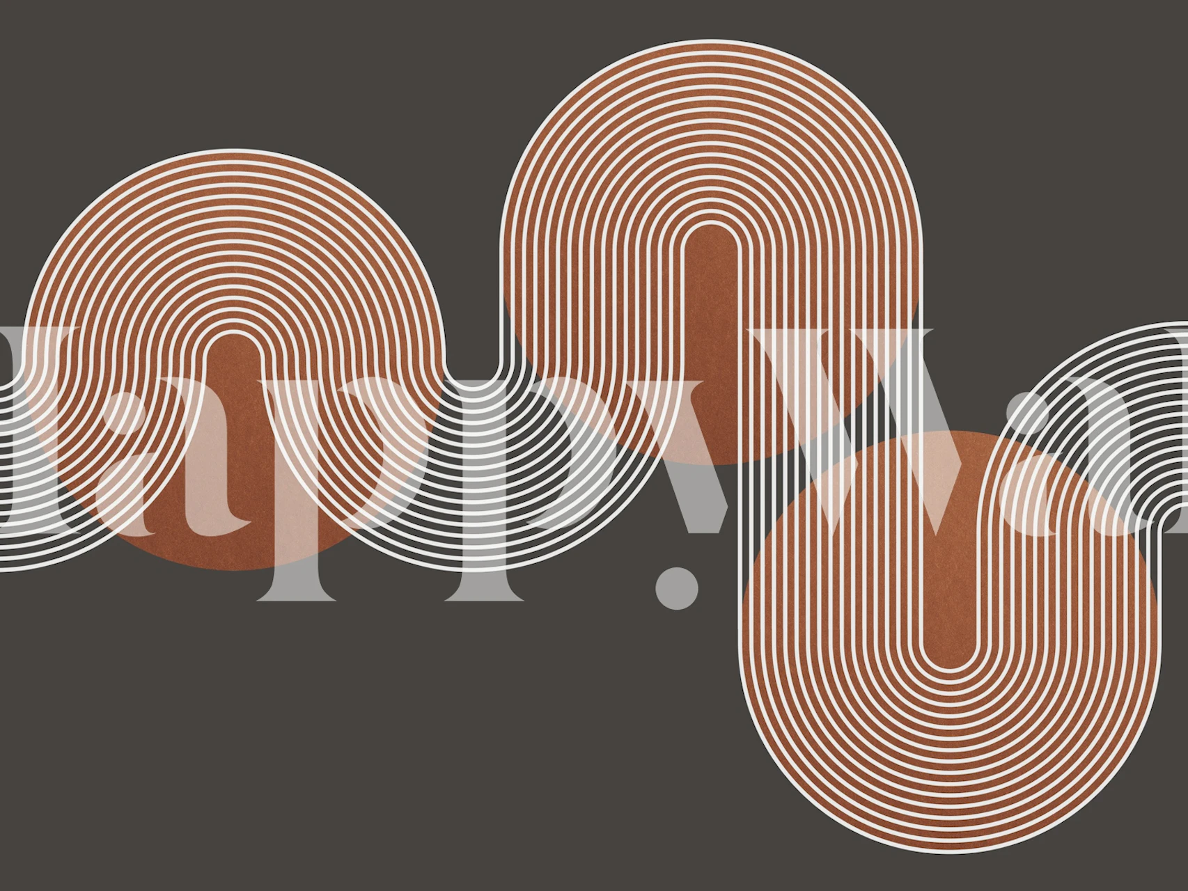 Copper geometric patterns on dark gray background wallpaper