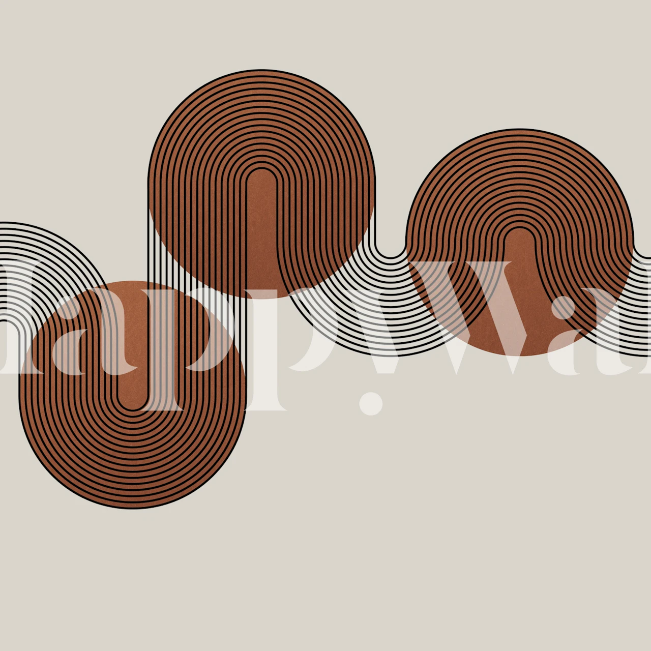 Copper Art Deco Luxe wallpaper in een moderne kamer