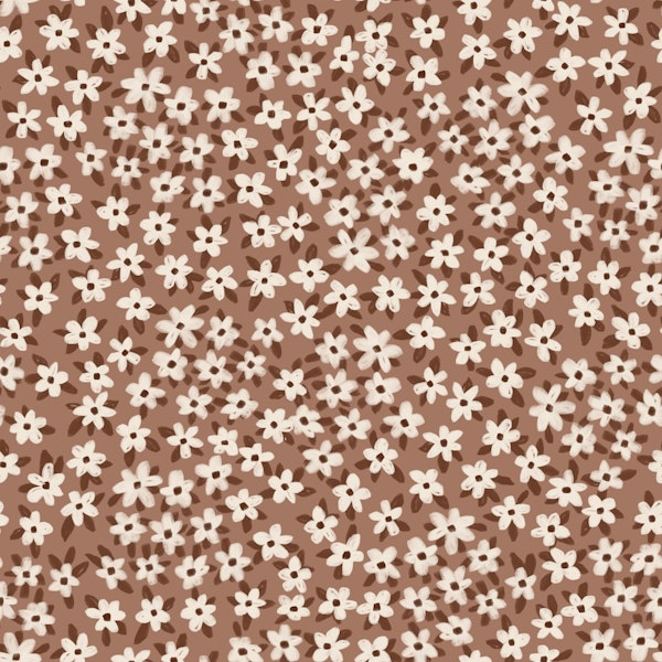 Mocha mousse minimal ditsy floral
