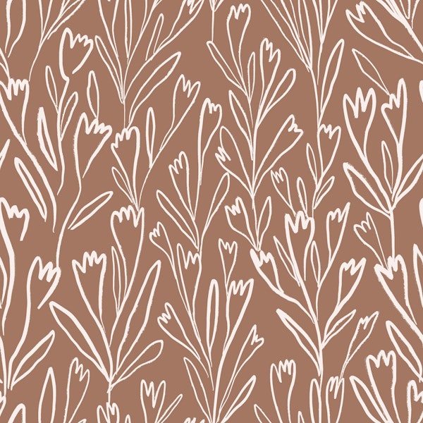 Mocha mousse minimal flowers