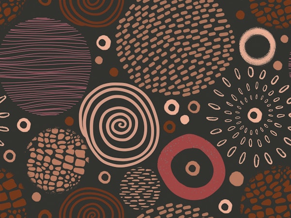Circle Marks Tribal Pattern In Brown Tones