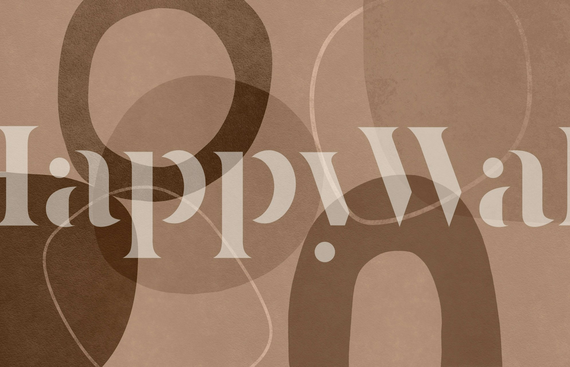 Mid Century Shapes And Outline Mocha Mousse tapeta