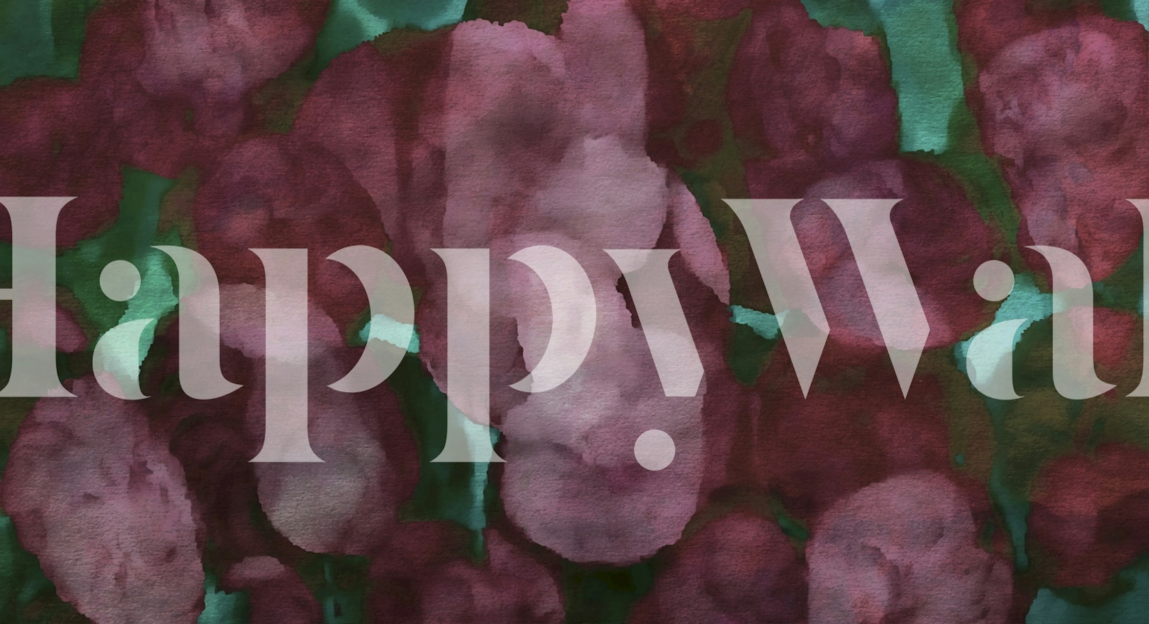 Burgundy Blossom Watercolor tapetti huoneessa