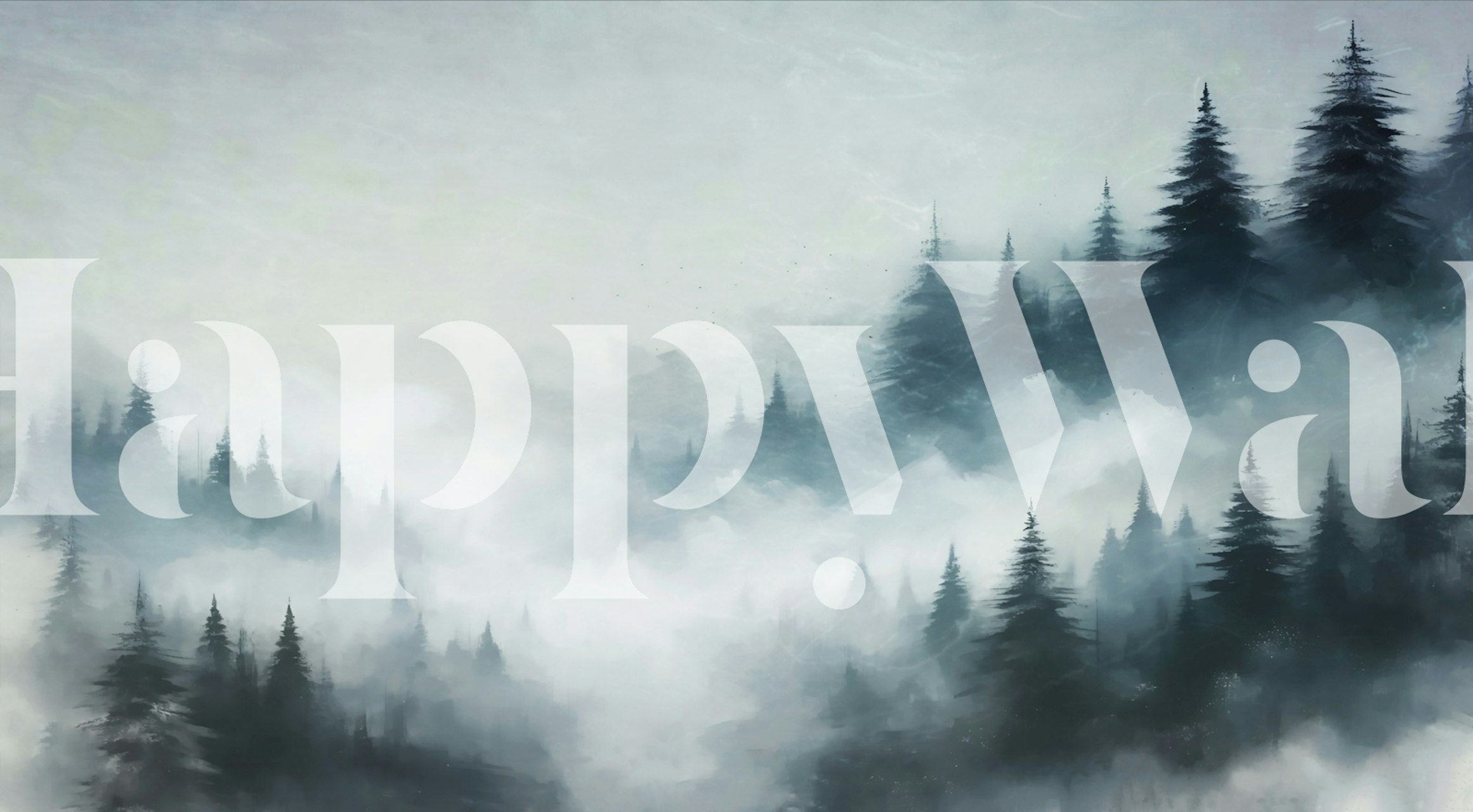 Papier peint Mystical Pines Landscape dans une pièce