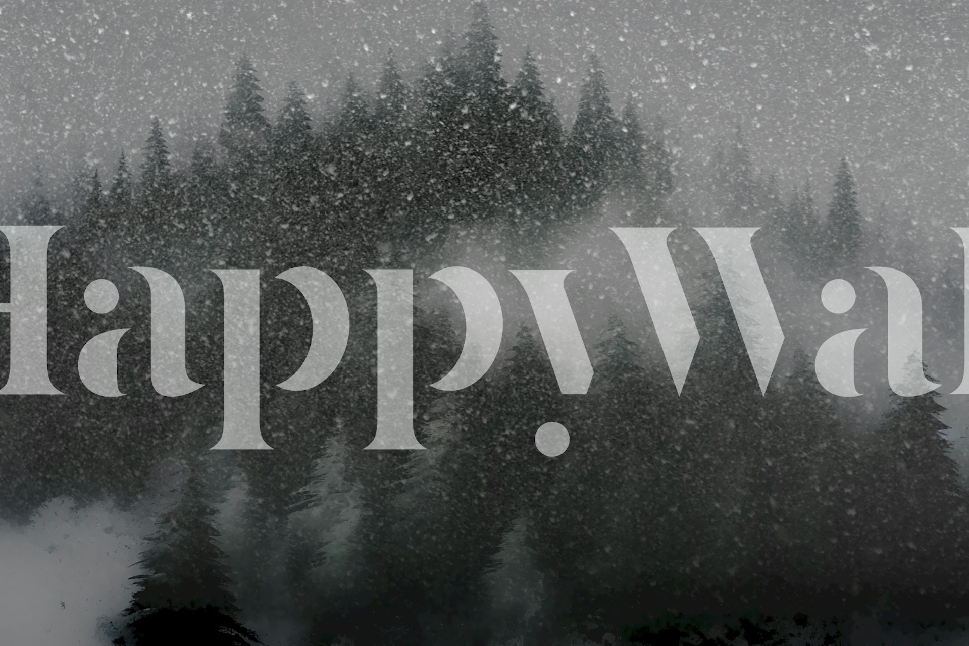 Snowy forest wallpaper in a room