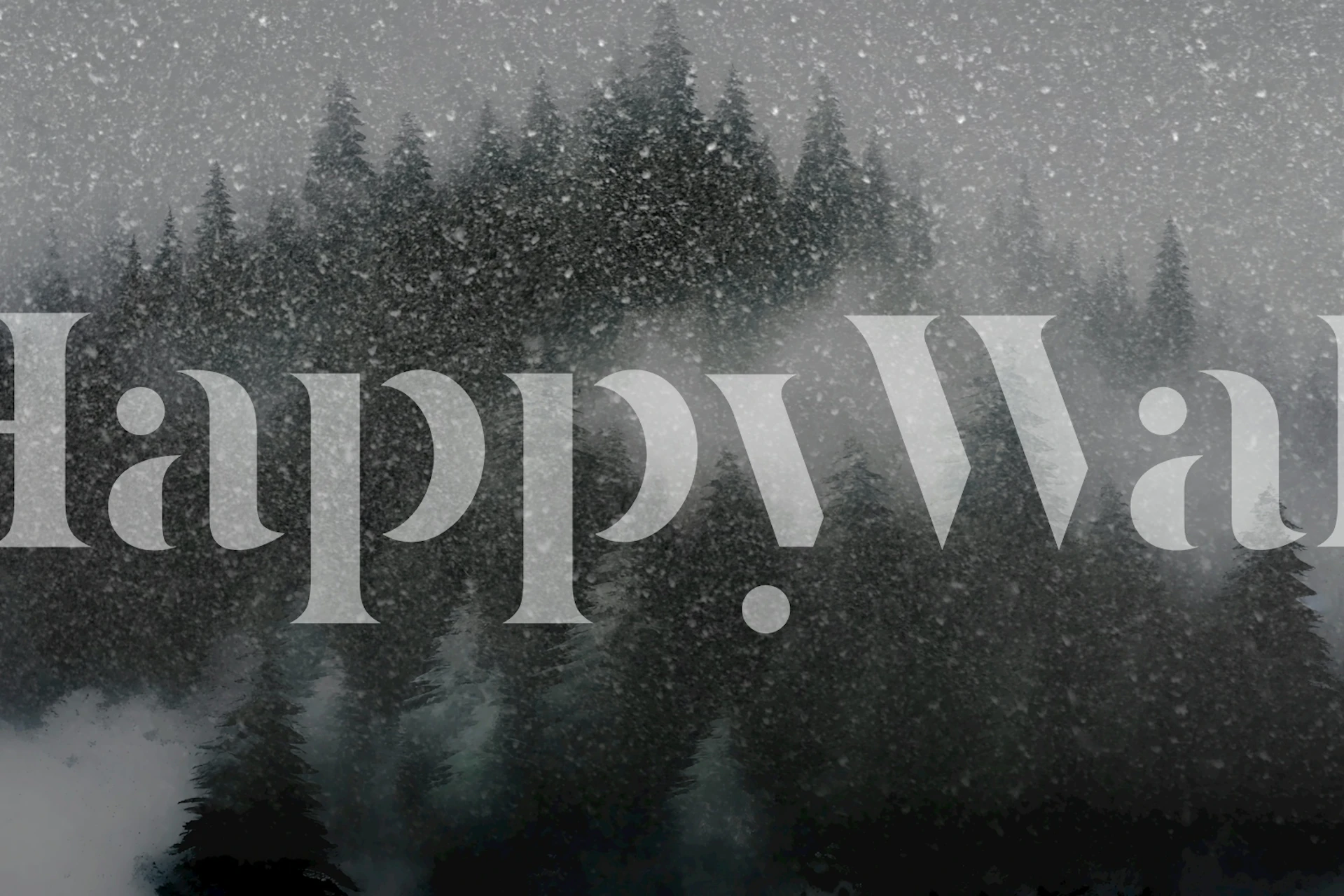 Snowy forest wallpaper in a room