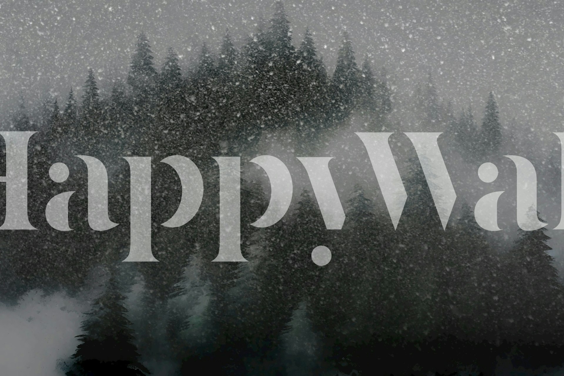 Snowy forest wallpaper in a room