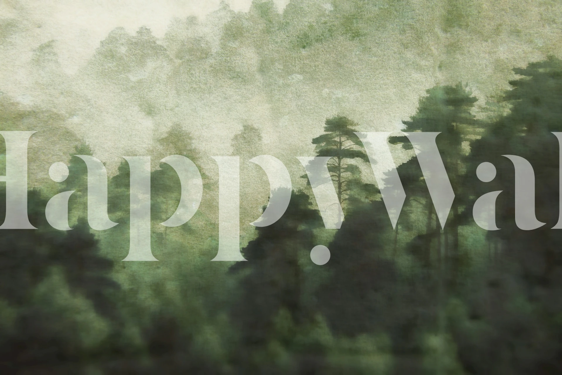 Misty Forest Tranquility wallpaper in a room