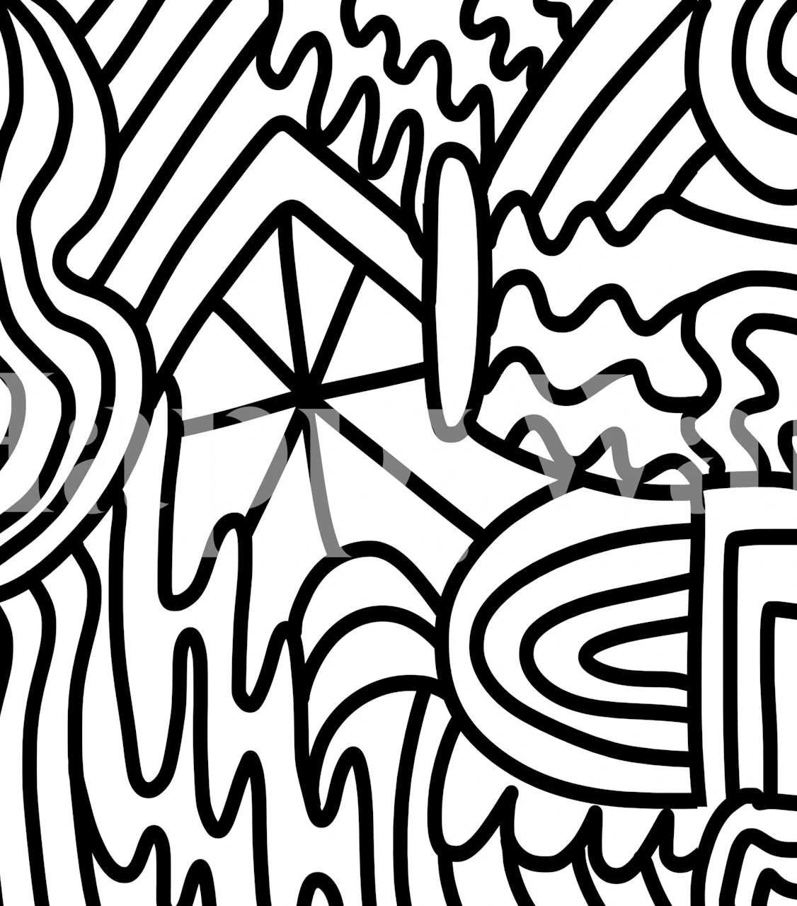 Abstract black and white lines with dynamic patterns wallpaper