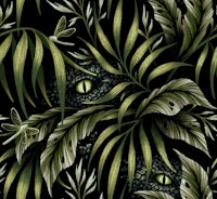 Jurassic Jungle - Camo Green carta da parati
