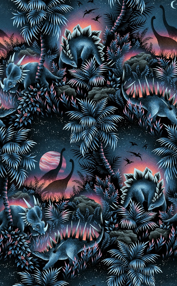 Dinosaur Lagoon - Blue / Pink