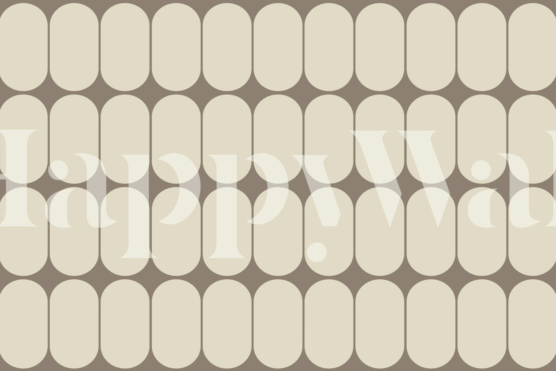 Creamy Mid-Century Pebble Abstract wallpaper in a room