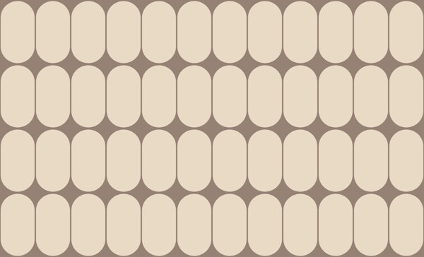 Creamy Mid-Century Pebble Abstract