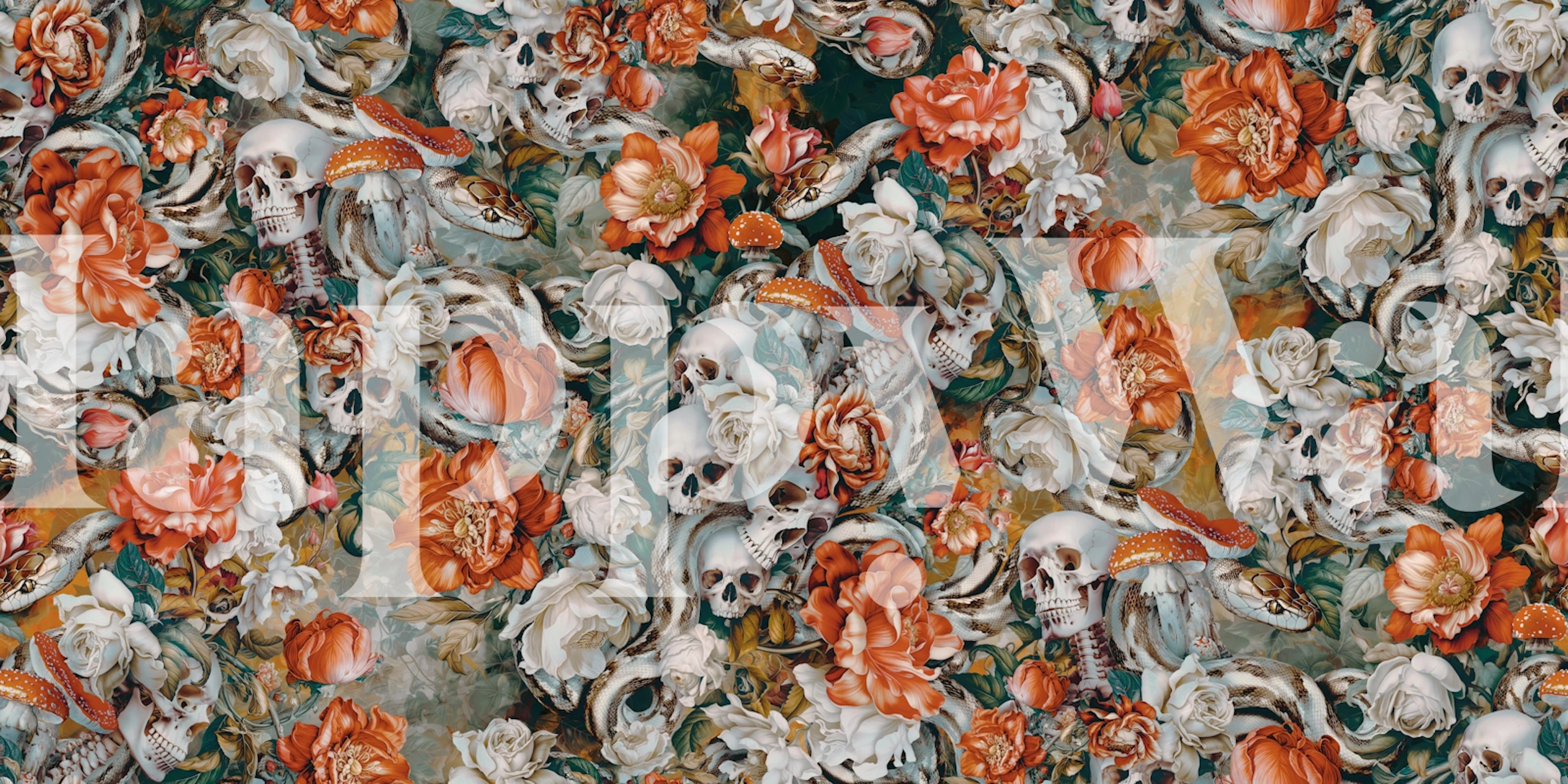 Skulls and snakes legacy II wallpaper in a room