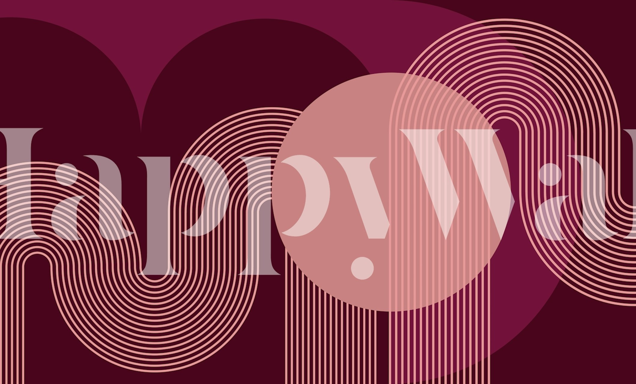 Cherry Coded Retro Curves tapet i ett rum