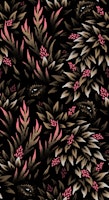 Mysterious Foliage - Khaki / Pink tapete