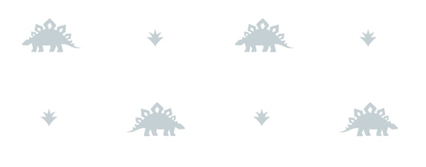 Tiny Stegosaurus - White / Silver