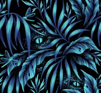 Jurassic Jungle - Blue carta da parati