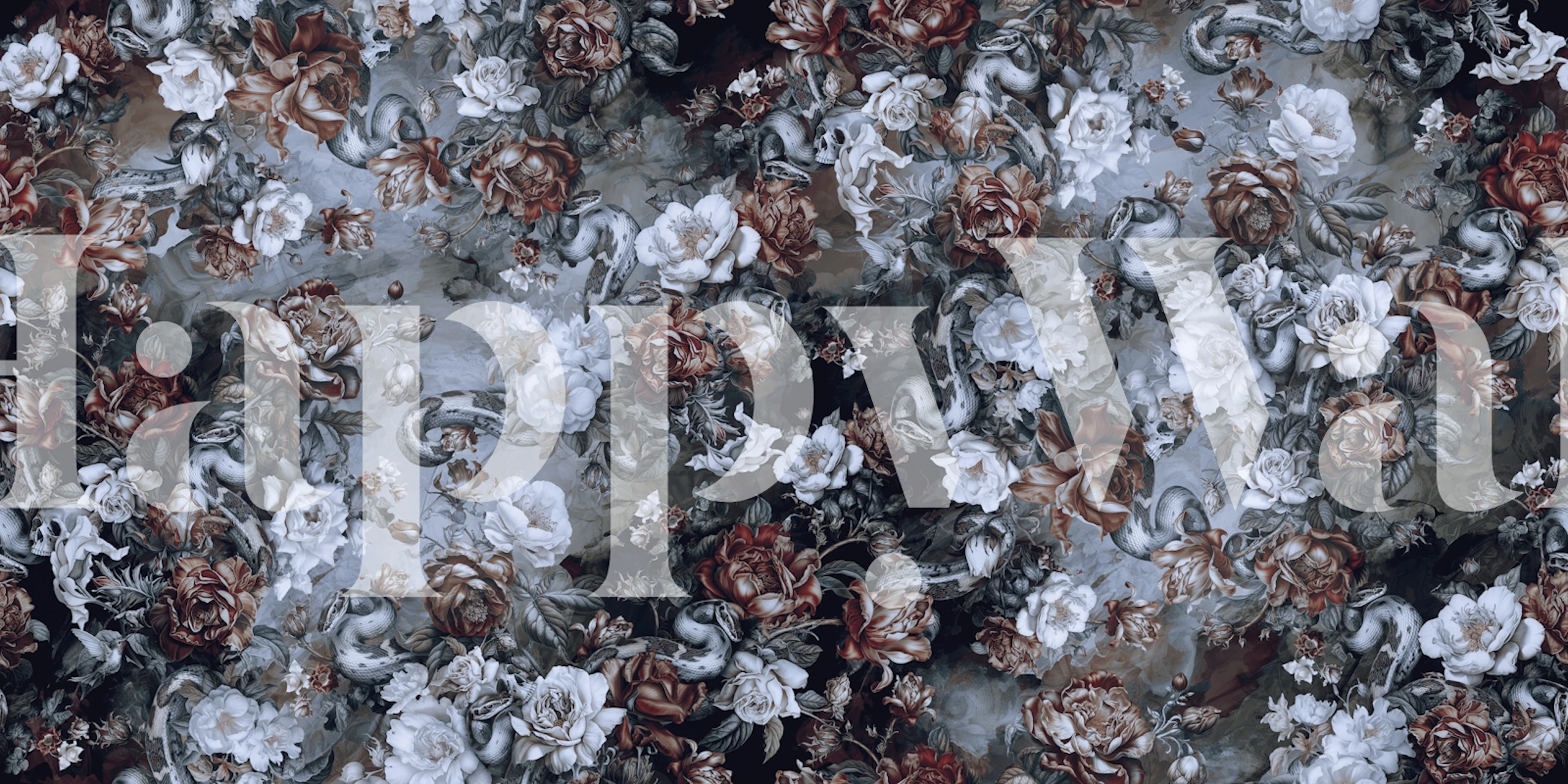 Skull Serpent Serenade I Tapete in einem Raum