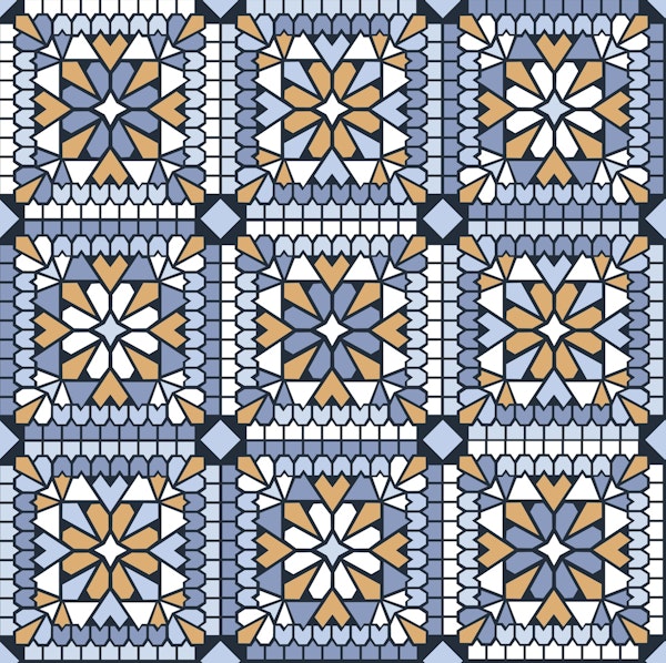 Portuguese tiles blue orange