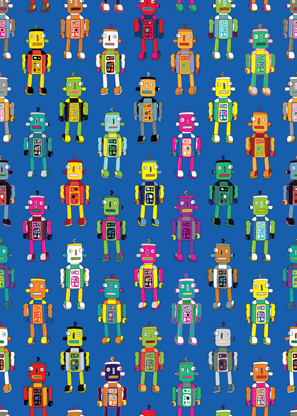 Gogglebots - multicoloured on blue